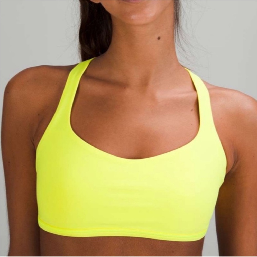 Lululemon Free to Be Bra Wild *Light Support, A/B Cup - Electric Lemon SZ 6 - Picture 2 of 5
